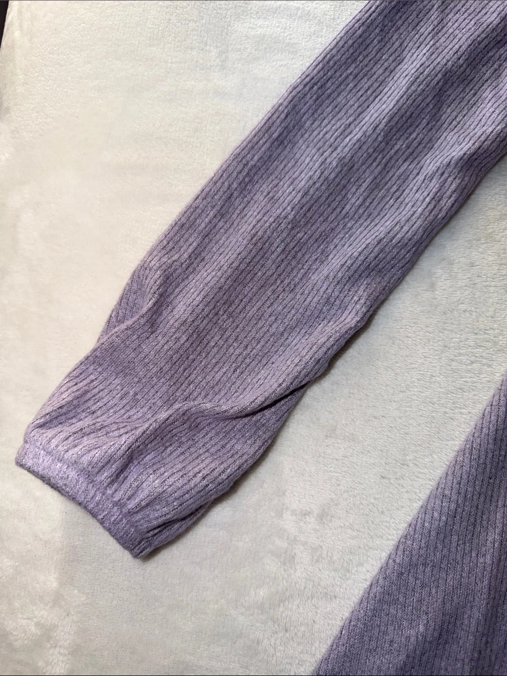 GAP Lavender Ribbed Lace-Up Long Sleeve Casual Dress